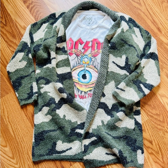 Dreamers Camouflage open front long cardigan - Picture 2 of 10